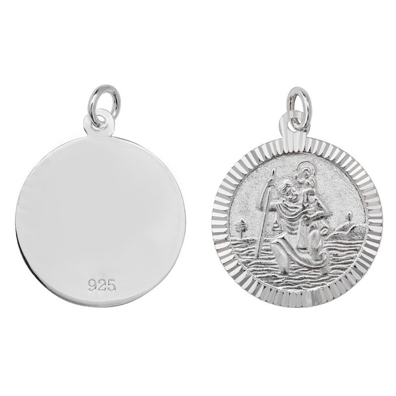St Christopher Pendant Sterling Silver 925 Hallmarked All Chain Lengths