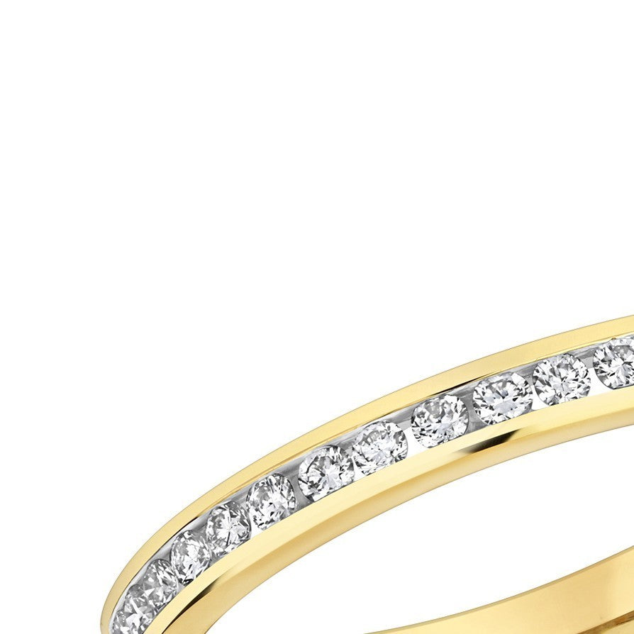 Channel Set Natural Diamond Eternity Ring 18ct Yellow Gold Hallmarked Sizes J-Q