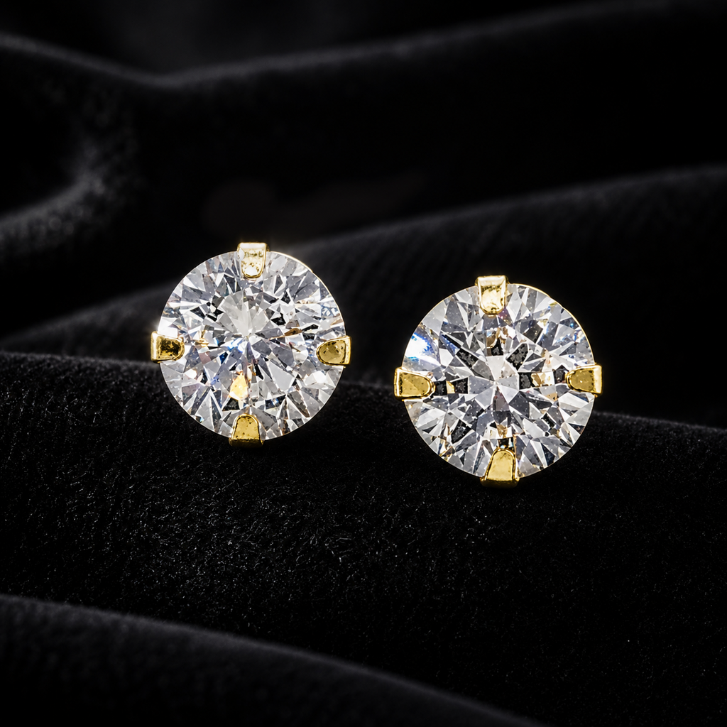 9ct Yellow Gold Solitaire Studs Earrings 375 Hallmarked 5mm Studs British Made