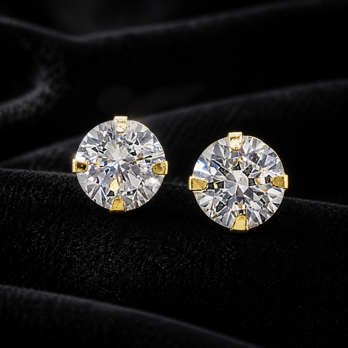 9ct Yellow Gold Solitaire Studs Earrings 375 Hallmarked 5mm Studs British Made