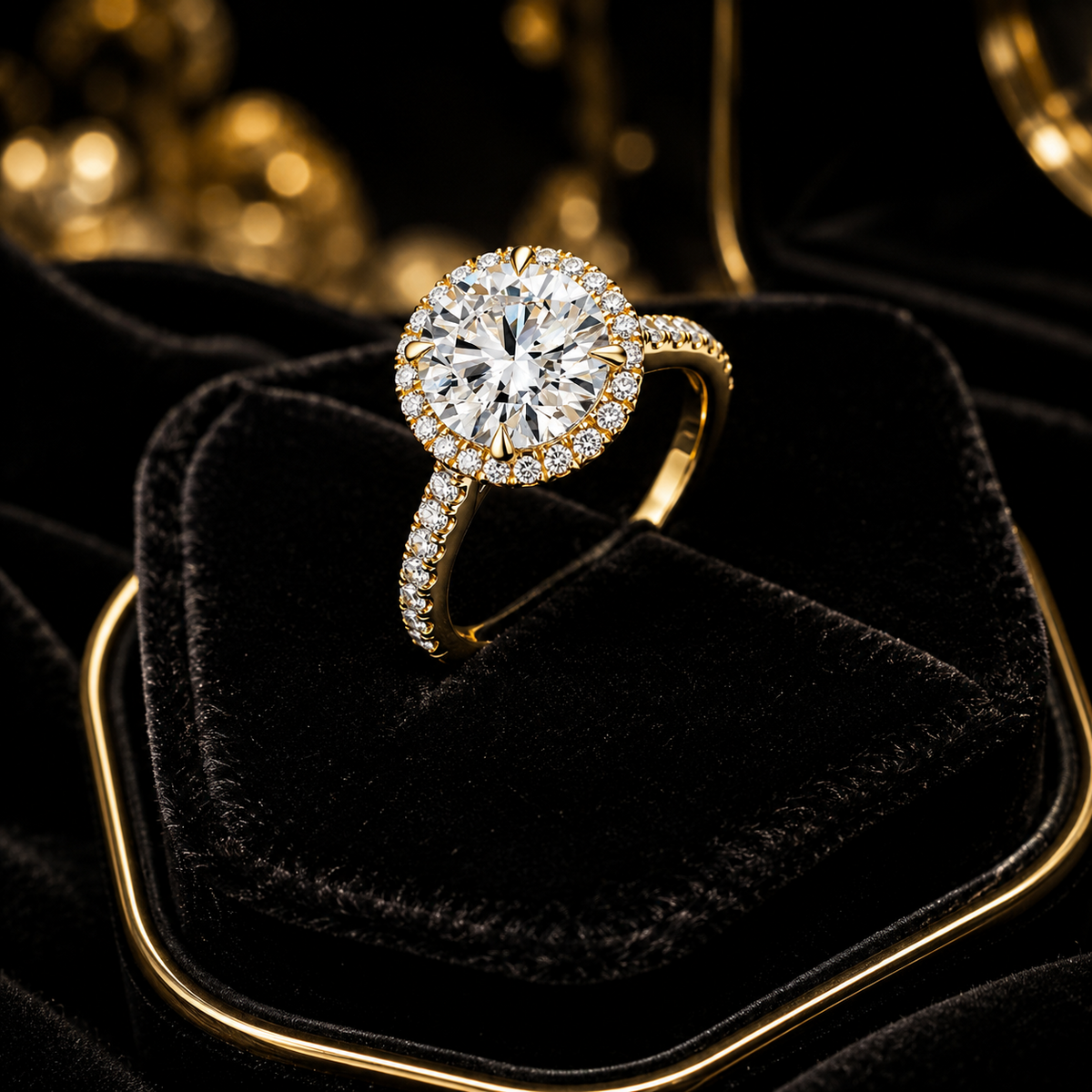 61 Lab-Grown Diamond Engagement Ring 18ct Yellow Gold Hallmarked Sizes J - Q