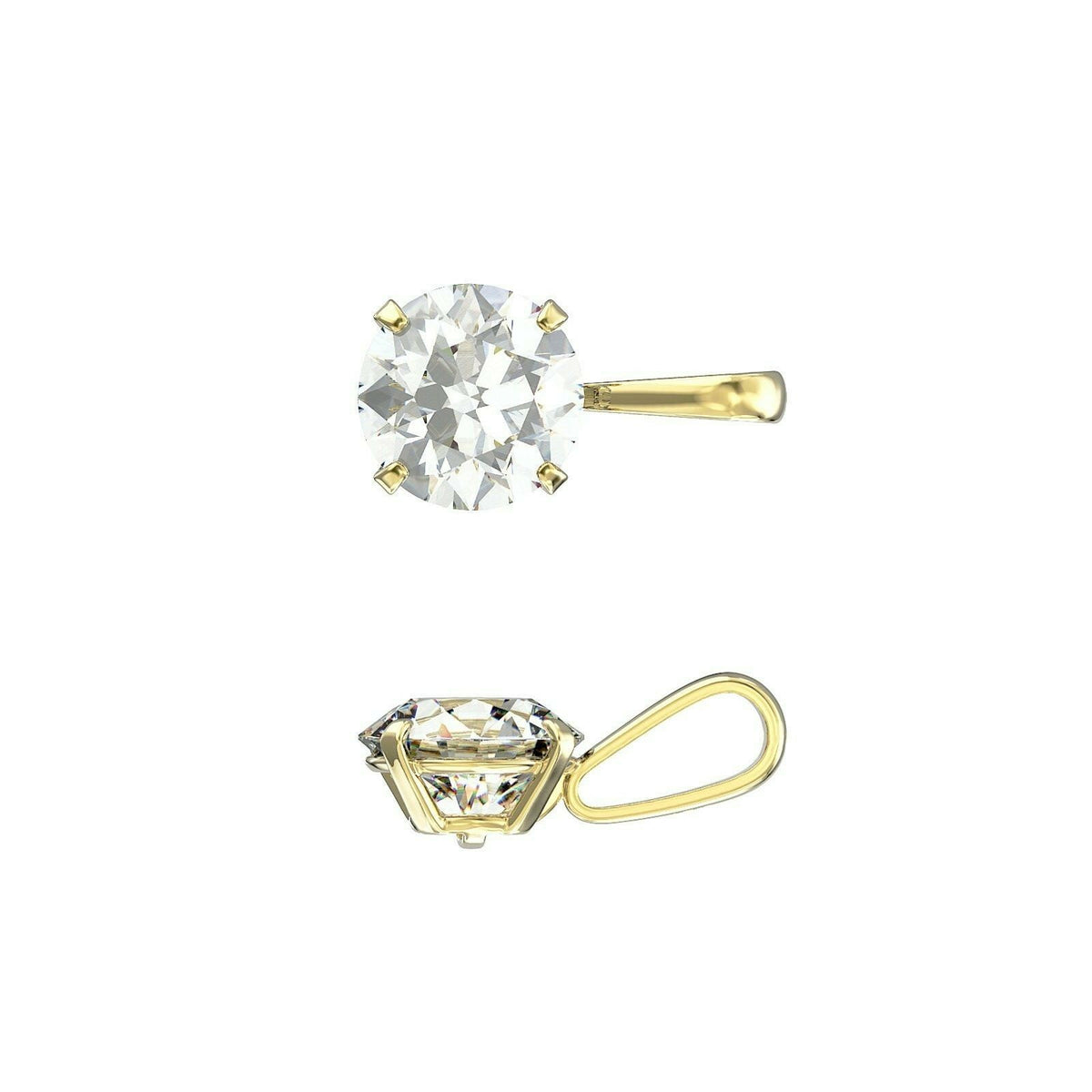 Yellow Gold Solitaire Pendant Hallmarked British Made All Chain Lengths