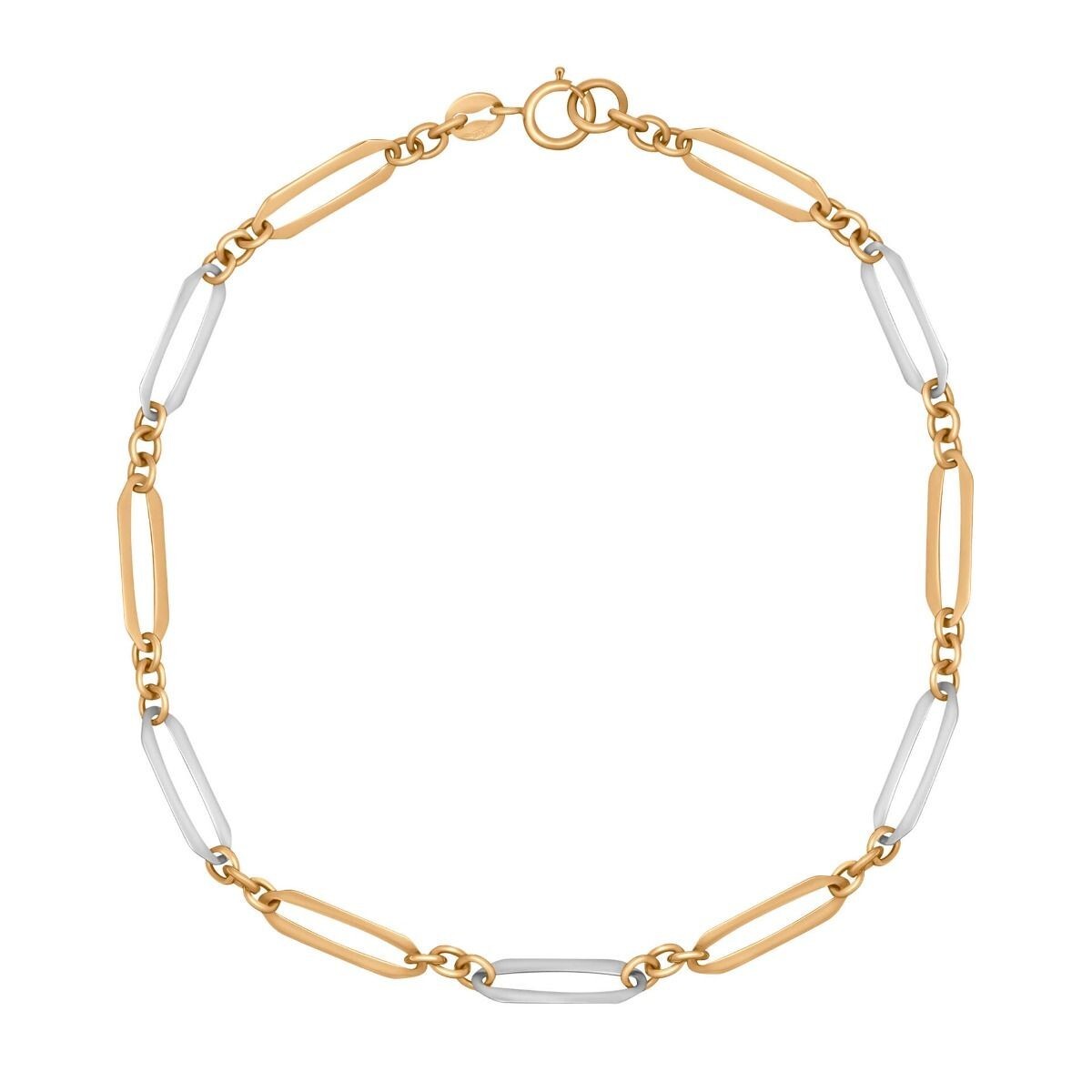 Mixed Length Bracelet In 9ct Mixed Gold 375 Hallmarked British Made Brand New