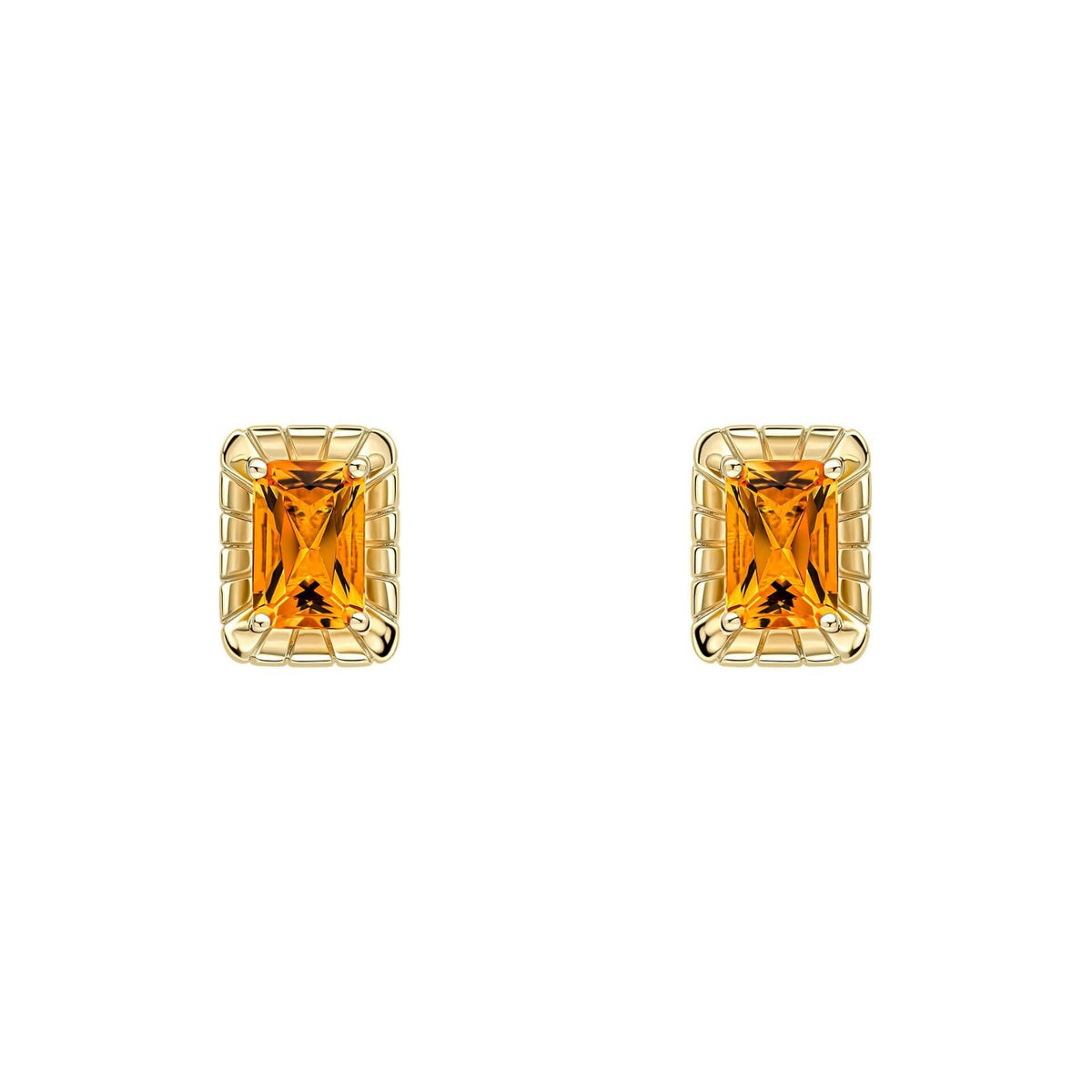 Citrine Pendant & Earrings Set 9ct Yellow Gold 375 Hallmarked British Made