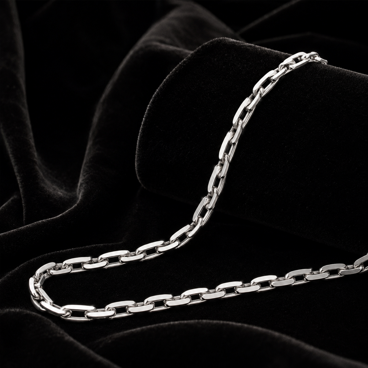 Diamond Cut Trace Chain Necklace 9ct White Gold 375 Hallmarked British Made 61cm