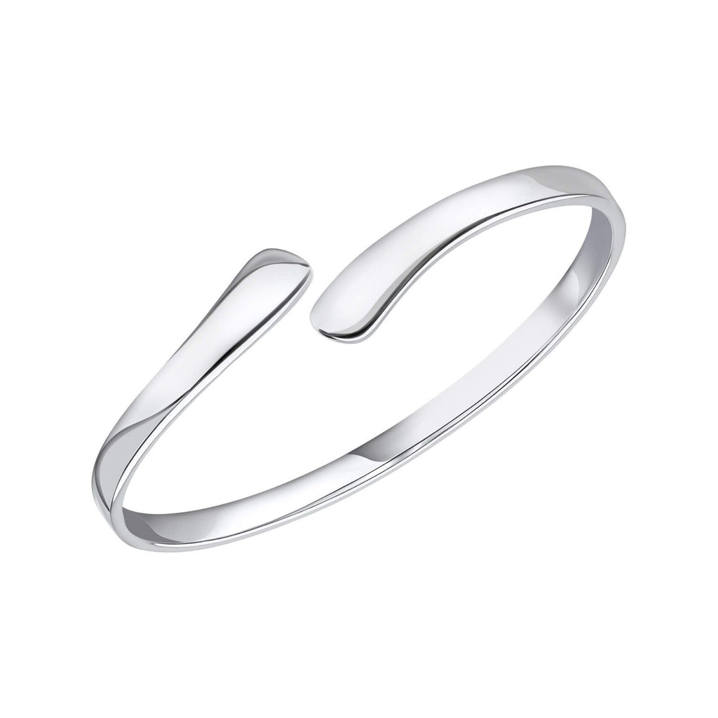 Open Wrap Bangle Sterling Silver British Made 925 Hallmarked Brand New Boxed