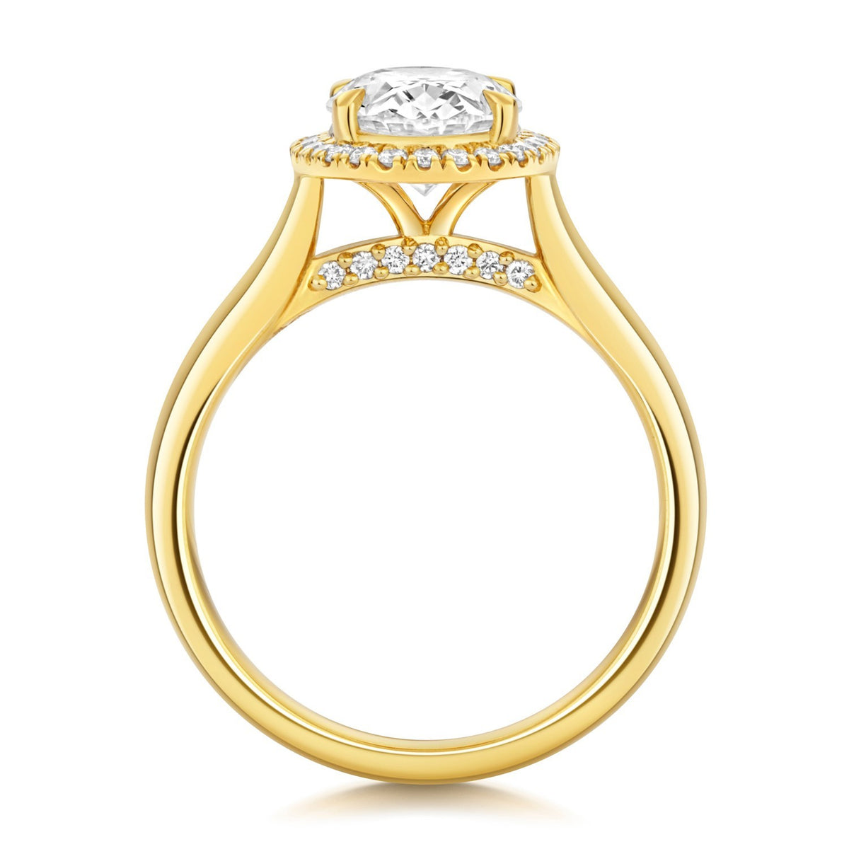 Oval Lab-Grown Diamond Engagement Ring 18ct Yellow Gold Hallmarked Sizes J - Q