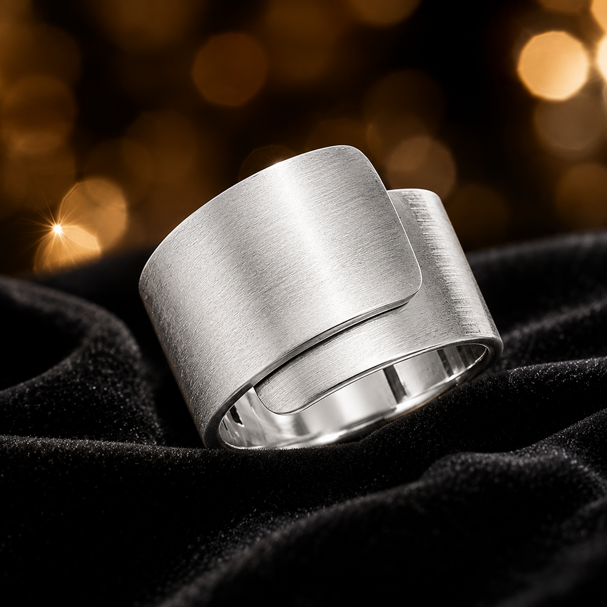 Sterling Silver Wrap Ring Satin Finish 925 Hallmarked Size M - S British Made