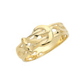 Mens Solid 9ct Yellow Gold Buckle Ring 375 Hallmarked British Made