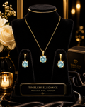 Yellow Gold Aquamarine Pendant Hallmarked British Made All Chain Lengths