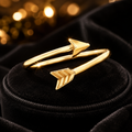 Sterling Silver Arrow Ring Gold Plated 925 Hallmarked Size I - T British Made