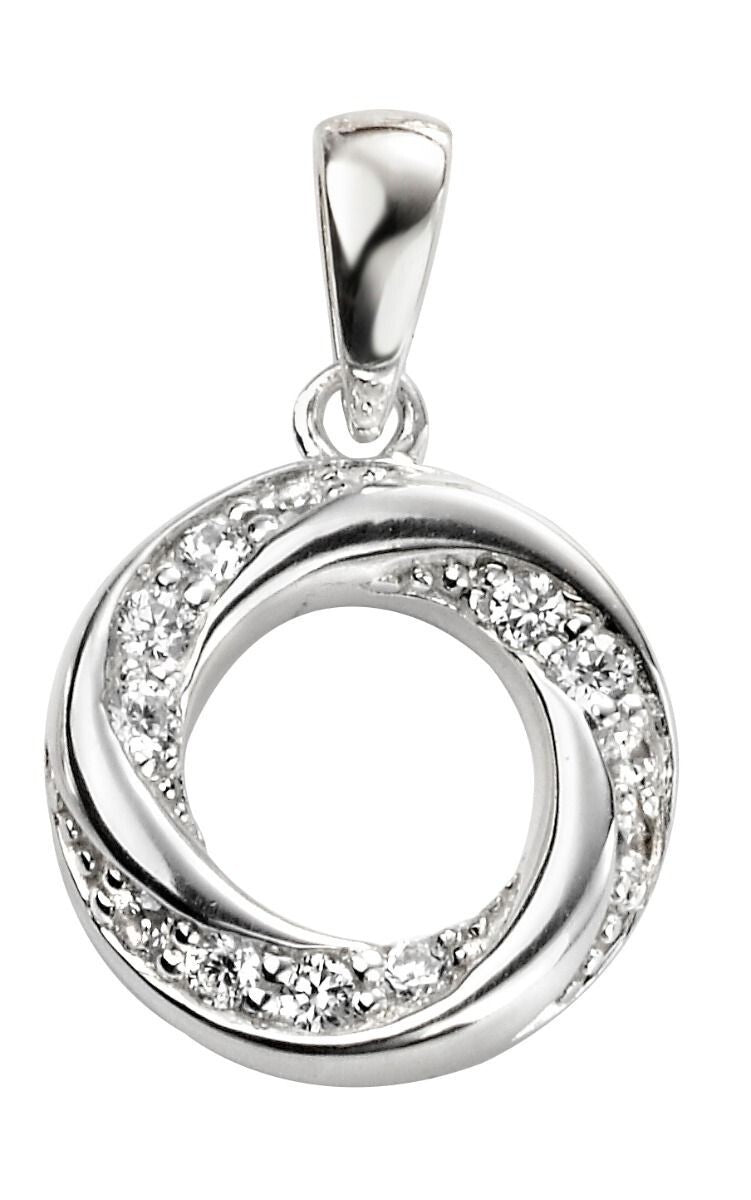 Channel Set Gemstone Pendant Sterling Silver 925 Hallmarked All Chain Lengths