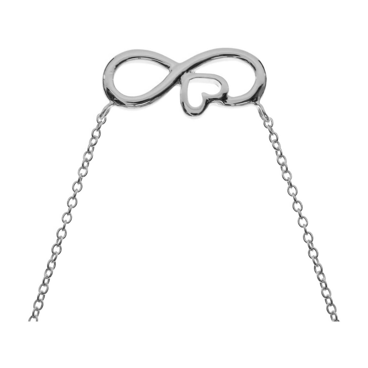 Infinity Heart Necklace Solid Sterling Silver 925 Hallmarked British Made
