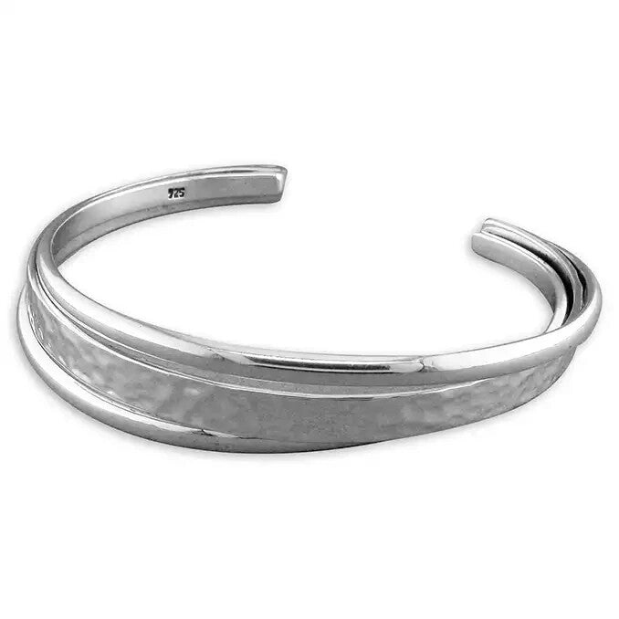 Solid Textured Bangle Sterling Silver 925 Hallmarked British Made Brand New