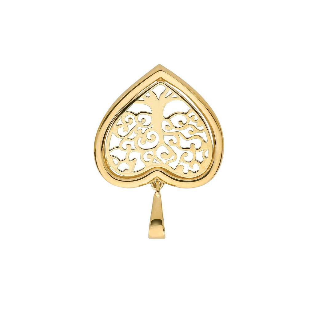 Heart Tree Of Life 9ct Yellow Gold Pendant 375 Hallmarked All Chain Lengths