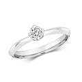 Solitaire Natural Diamond Ring 18ct White Gold Hallmarked Sizes J - N