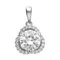Trefoil Halo Pendant Sterling Silver 925 Hallmark All Chain Lengths Brand New
