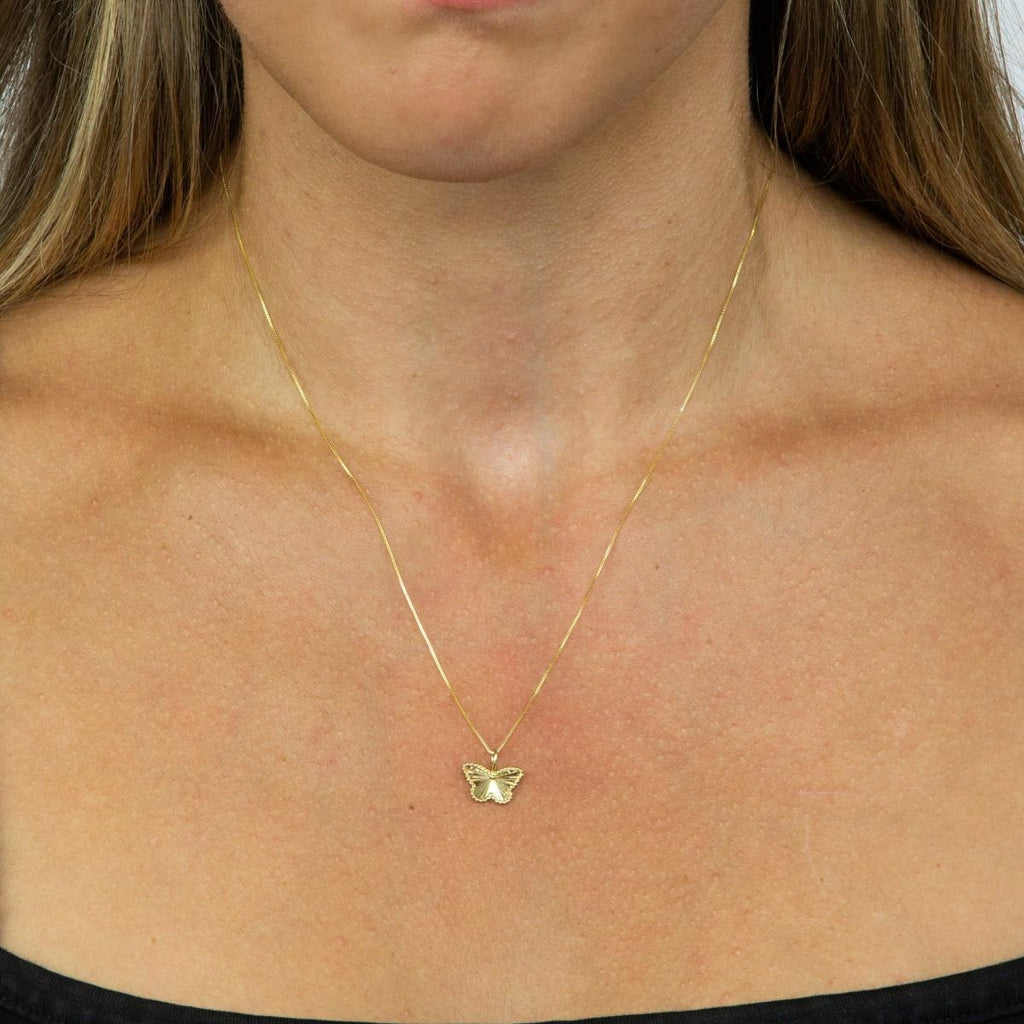 9ct Yellow Gold Butterfly Pendant 375 Hallmarked British Made Brand New