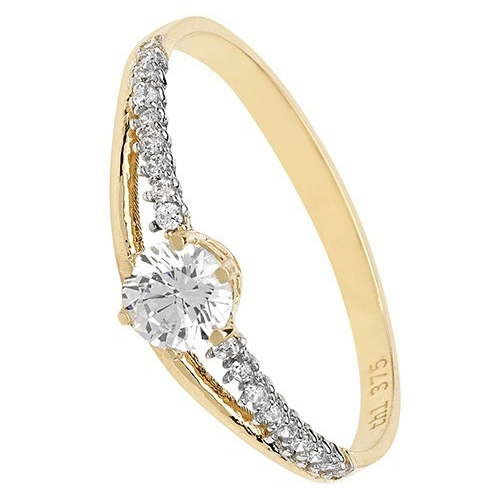Solitaire Engagement Ring 9ct Yellow Gold 375 Hallmark Sizes J - S British Made