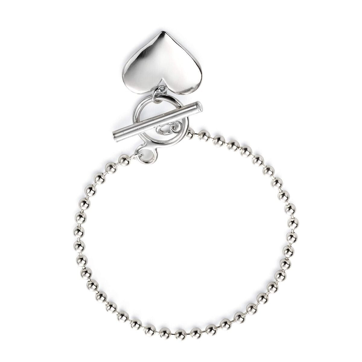 Heart Ball Chain Bracelet Sterling Silver 925 Hallmarked Brand New Boxed