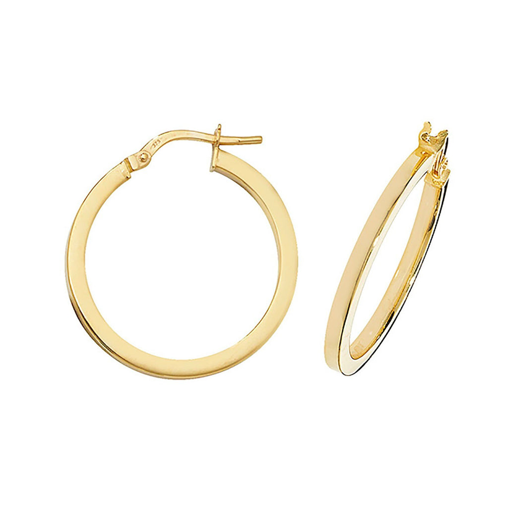 9ct Yellow Gold Hoop Earrings 375 Hallmarked 8mm - 50mm Diameter British Made