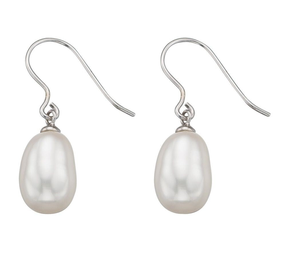 Freshwater Pearl Drop Earrings Sterling Silver 925 Hallmarked Brand New Boxed