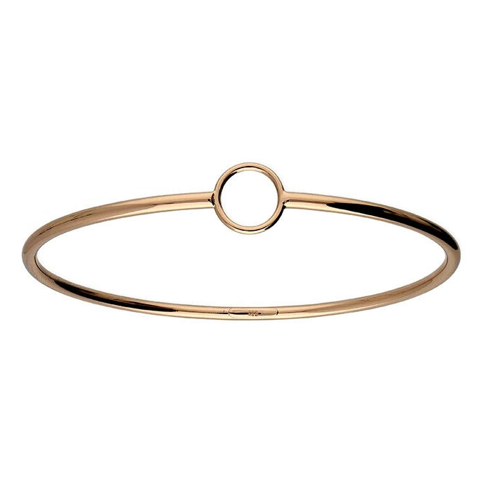 Ringed Slaved Bangle 9ct Rose Gold Plated Hallmarked British Made Brand New