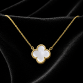 Pearl Quatrefoil Pendant 9ct Yellow Gold Plated Hallmarked All Chain Lengths