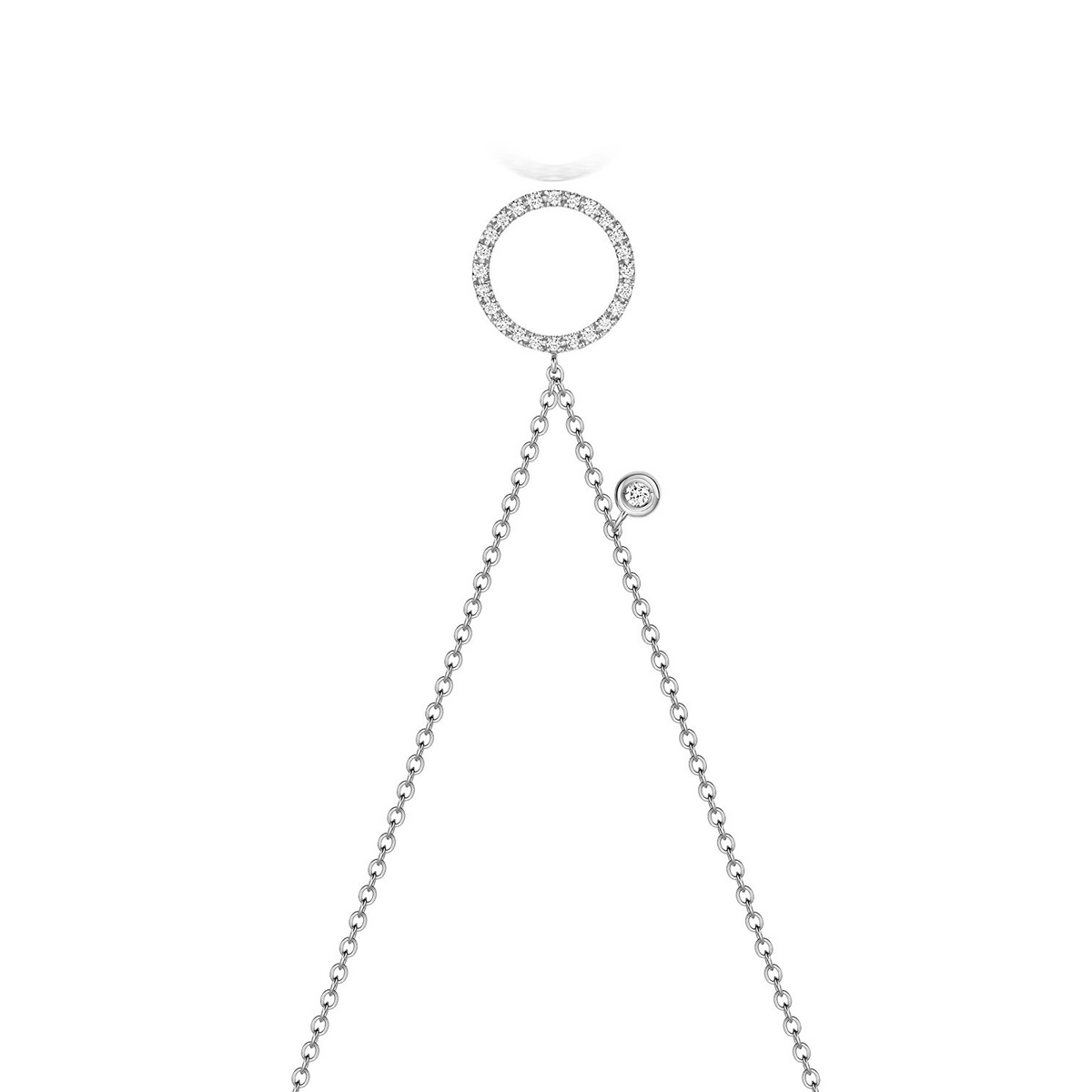 25 Natural Diamond Circle Necklace 18ct White Gold Hallmarked British Made