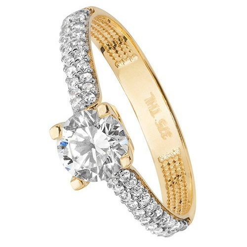Solitaire Engagement Ring 9ct Yellow Gold 375 Hallmark Sizes J - S British Made