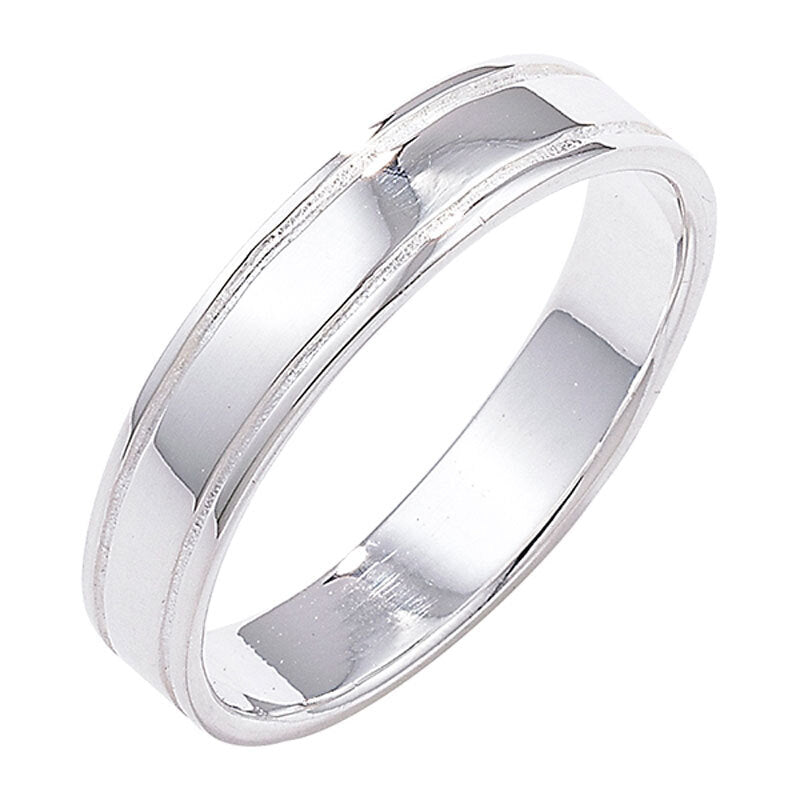 Men's Sterling Silver Wedding Ring Gents 925 Hallmark Sizes R - Z British Made
