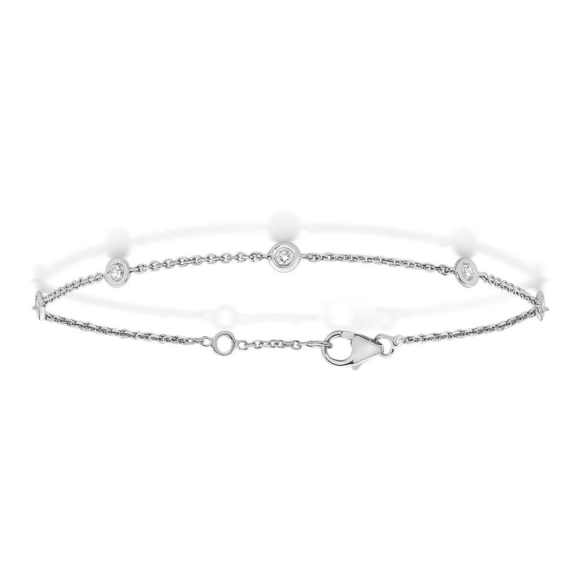 Flush 18ct White Gold Bracelet Natural Diamond 375 Hallmarked British Made