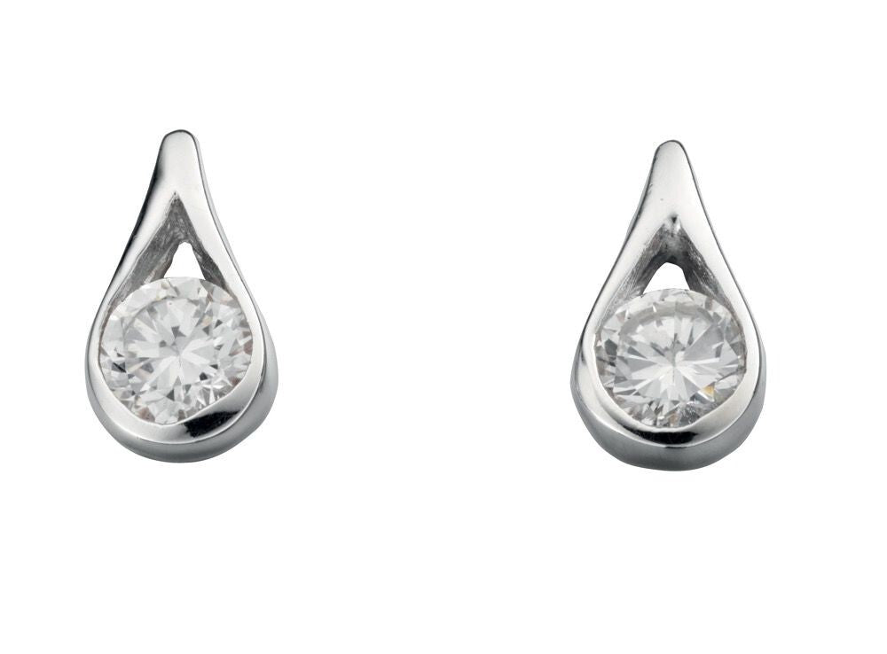 Crystal Teardrop Earrings Sterling Silver 925 Hallmarked Brand New Boxed