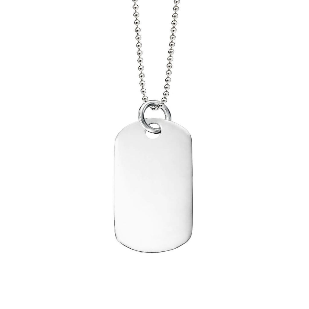 Engravable Dog Tag Pendant Sterling Silver 925 Hallmarked All Chain Lengths