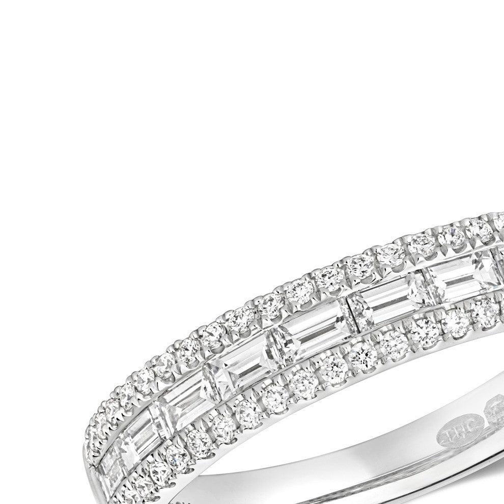 Natural Diamond Eternity Baguette Ring 18ct White Gold Hallmarked Sizes J - Q