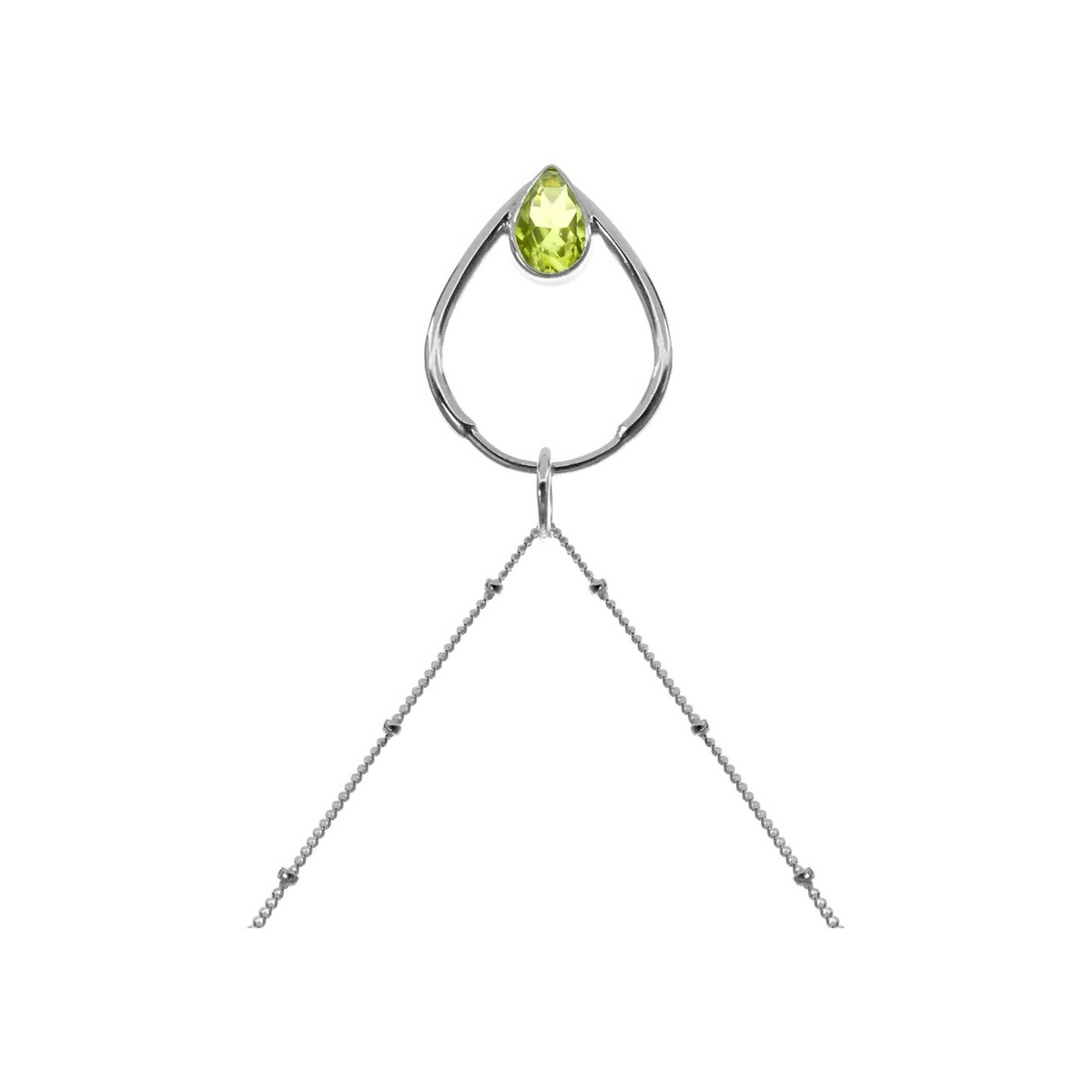 Teardrop Peridot Necklace Solid Sterling Silver 925 Hallmarked British Made