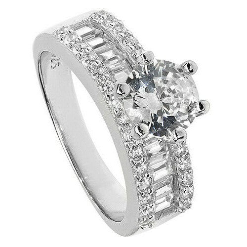Sterling Silver Solitaire Ring Engagement Gemstone 925 Hallmarked Size K - T