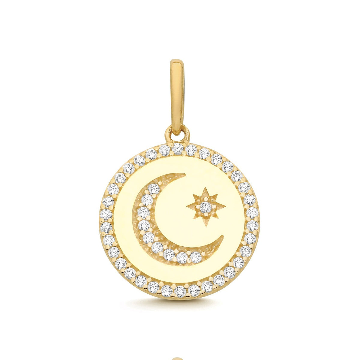 Star & Moon 9ct Yellow Gold Pendant 375 Hallmark British Made All Chain Lengths