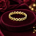 Open Heart Ring 9ct Yellow Gold Plated Hallmarked British Made Size J - R