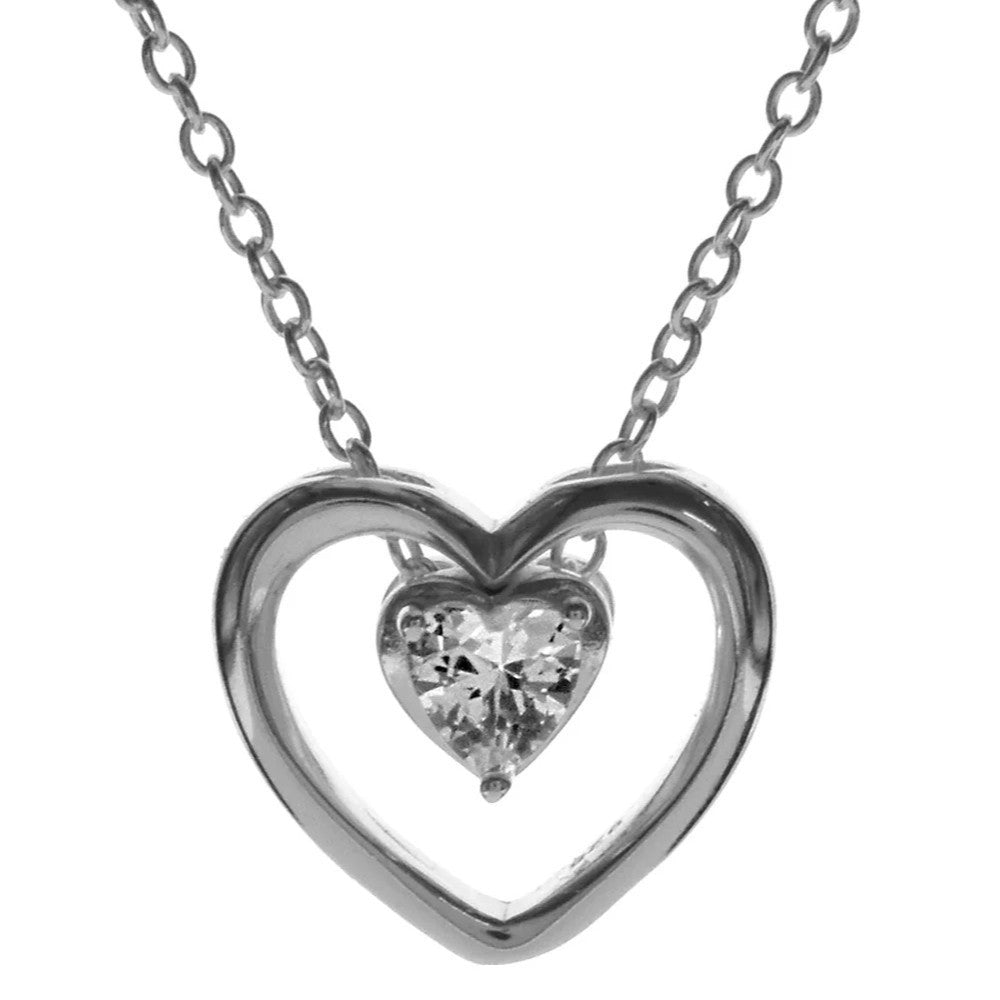 Double Love Loop Necklace Solid Sterling Silver 925 Hallmarked British Made