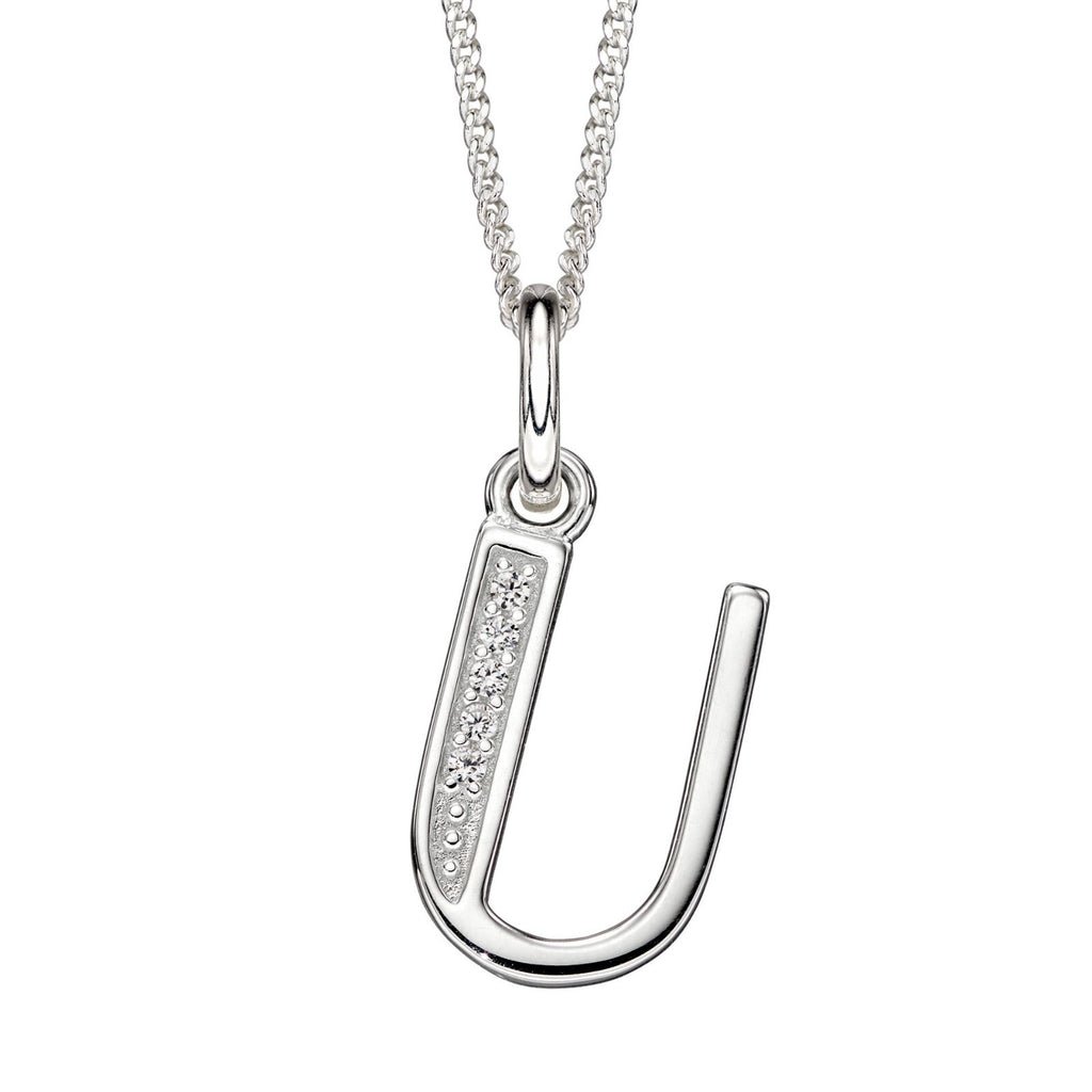 A - Z Necklace Channel Set Sterling Silver British Made 925 Hallmarked Brand New