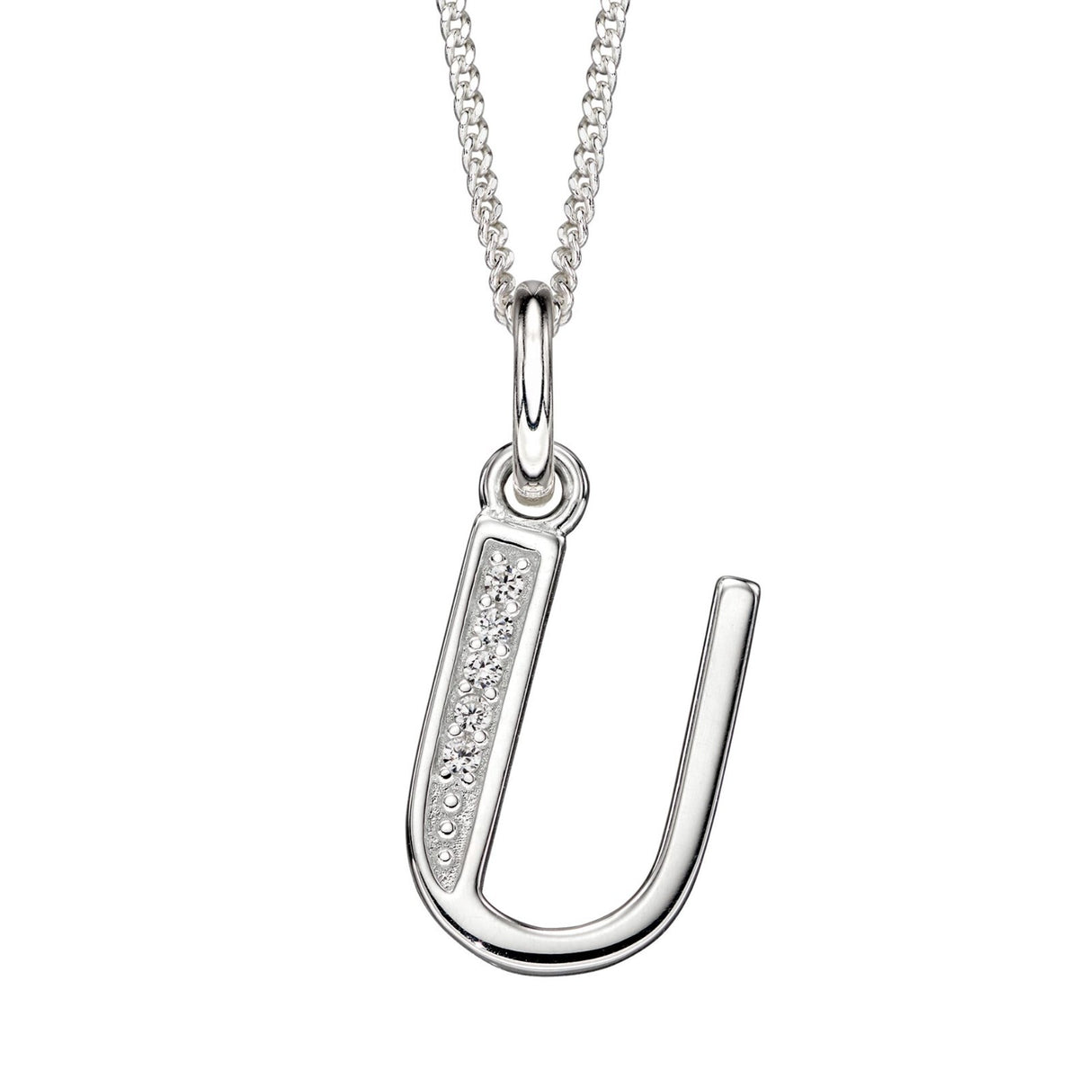 A - Z Necklace Channel Set Sterling Silver British Made 925 Hallmarked Brand New