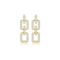 25 Stone Link Drop Earrings 9ct Yellow Gold 375 Hallmarked Brand New