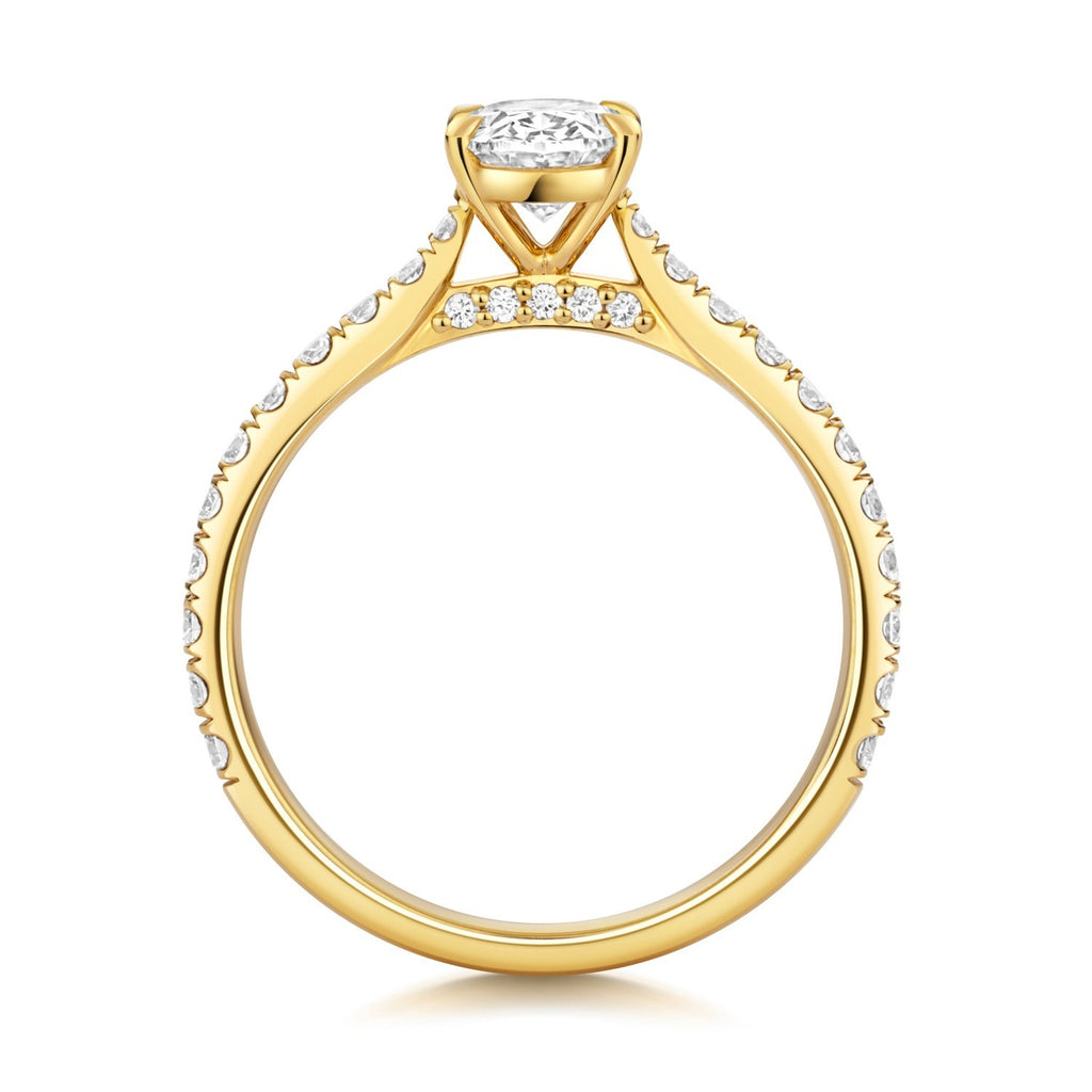 Oval Lab-Grown Diamond Engagement Ring 18ct Yellow Gold Hallmarked Sizes J - Q