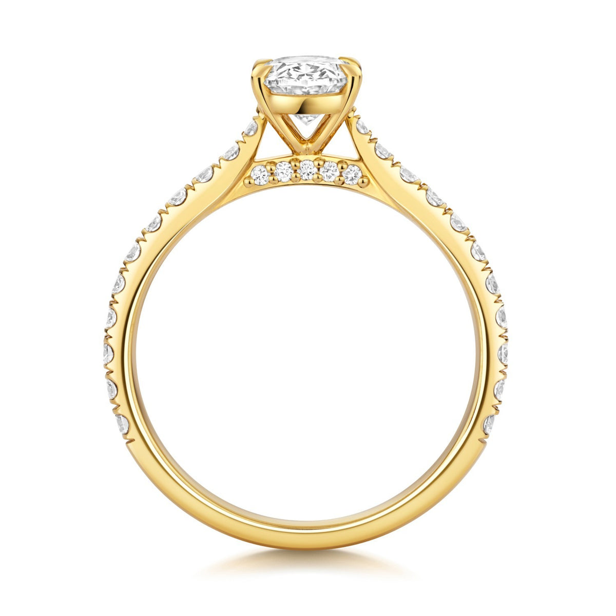 Oval Lab-Grown Diamond Engagement Ring 18ct Yellow Gold Hallmarked Sizes J - Q