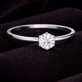 Zircon Solitaire Ring Sterling Silver 925 Hallmarked British Made Size L - R