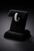 Mens Huggie Hoop Earring Cubic Zirconia Solid Sterling Silver Gents 925 Hallmark