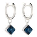Blue Kite Sapphire Hoop Earrings Sterling Silver 925 Hallmarked Brand New