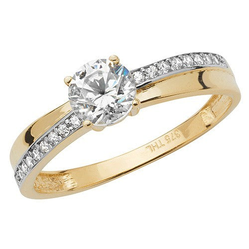 Solitaire Engagement Ring 9ct Yellow Gold 375 Hallmark Sizes J - S British Made