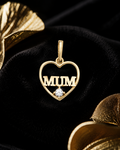 Mum Heart 9ct Yellow Gold Pendant 375 Hallmarked All Chain Lengths